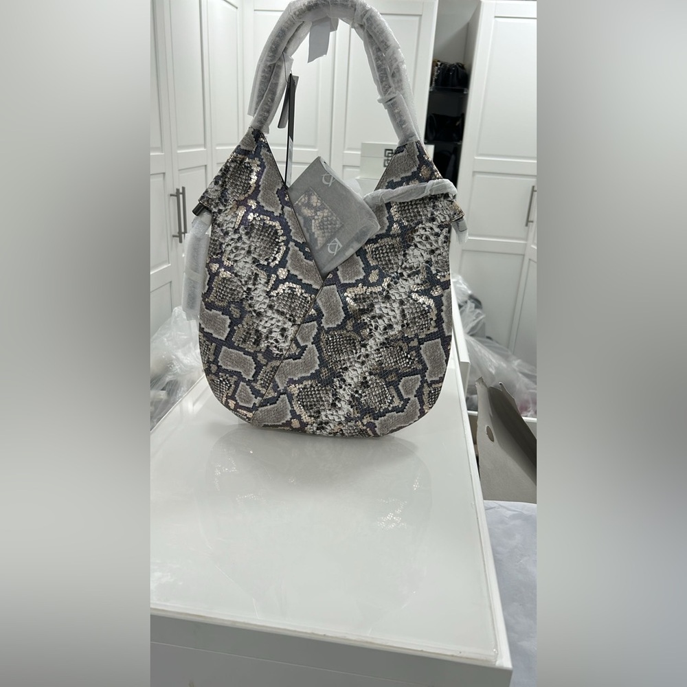 Donna Karan Mini Python Shoulder with Leather Wrapped Rounded Handle - Picture 2 of 2